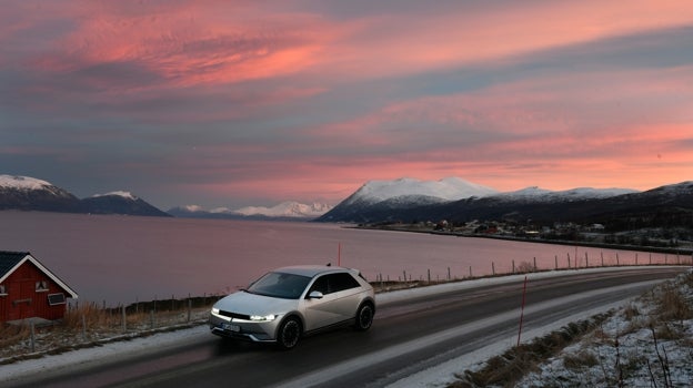 El Ioniq 5 de Hy7undai en el norte de Noruega