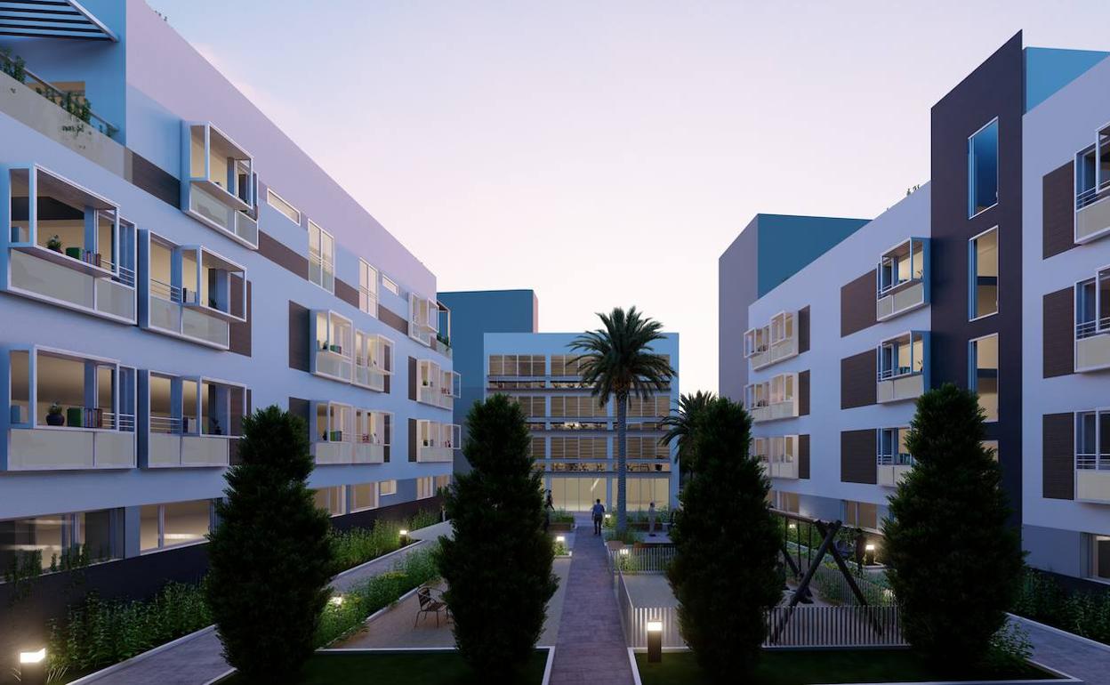 Proyecto para los solares de Lagunillas presentado por la promotora Lagoom Living. 