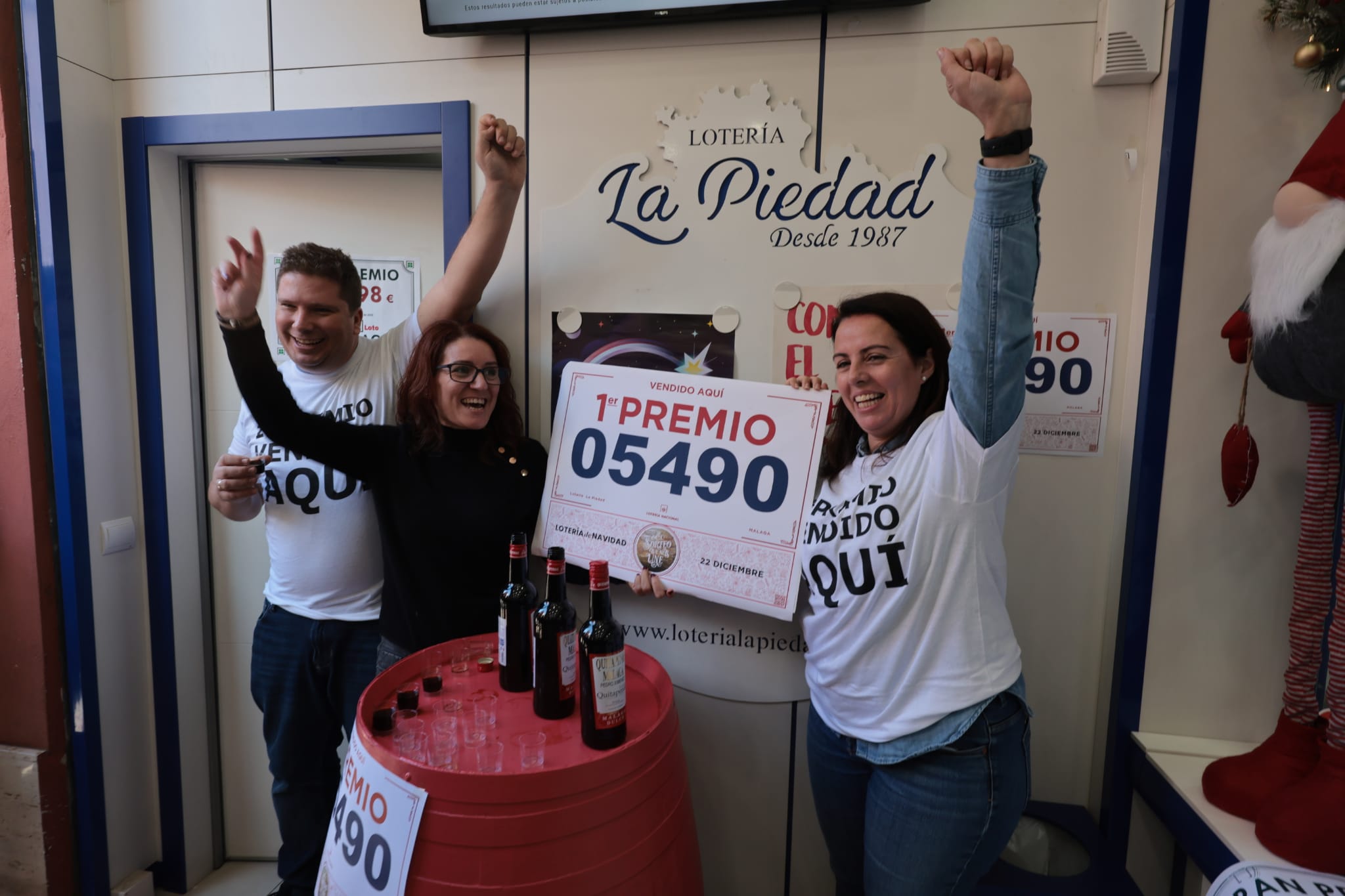 Celebración en la administración número 35 de Málaga capital, La Piedad, ubicada en el barrio del Molinillo.