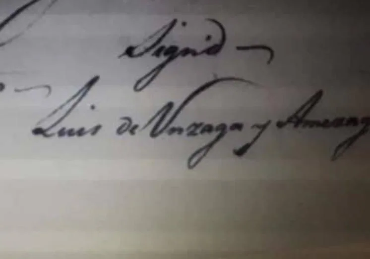 Detail Of Louis De Unzaga's Signature On A Letter To President George Washington.  Sent