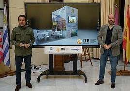 Florido y Gómez, en la presentación del despliegue de Málaga en la ITB de Berlín.