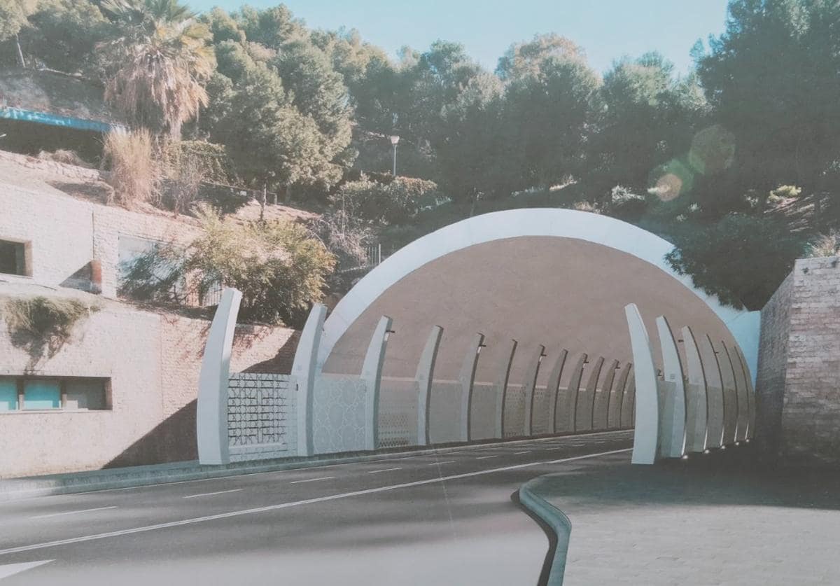 Recreación del proyecto de reforma del túnel de la Alcazaba.