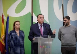 De Aguilar, Bernal y Morán, en la presentación del despliegue de Andalucía en la ITB de Berlín.