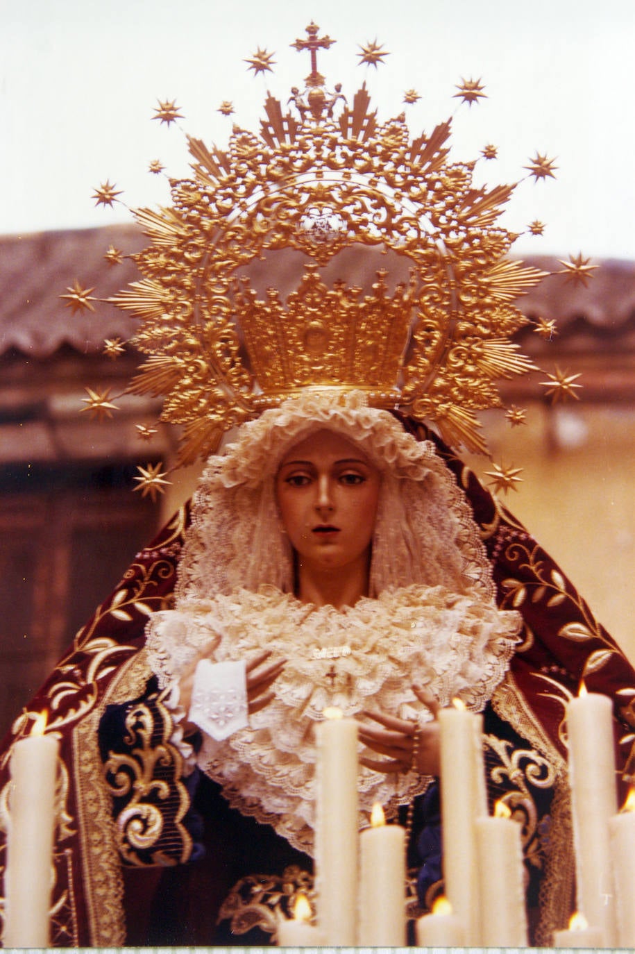 La primitiva Virgen de la Salud era obra de Antonio Joaquín Dubé de Luque, bendecida el 5 de junio de 1982. Esta fue reemplazada por la actual imagen, de Luis Álvarez Duarte, realizada entre 1988 y 1989.