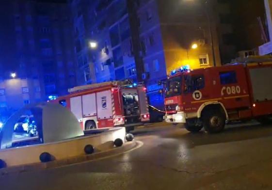 Dotaciones de Bomberos actuando en la zona.