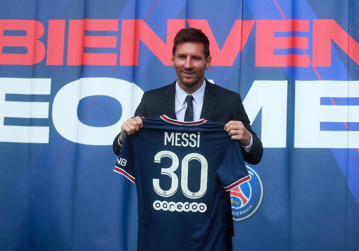 Messi, en su presentación como nuevo jugador del PSG.