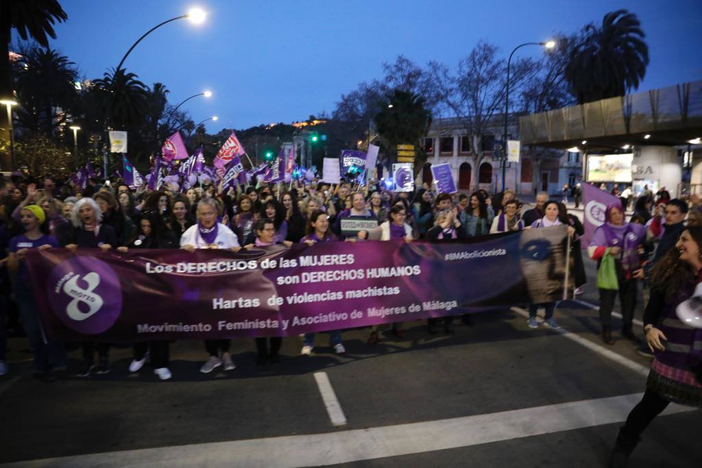 El feminismo malagueño ha marchado unido por los derechos de las mujeres