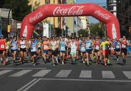 La salida de la popular prueba atlética malagueña, la más antigua de las que se celebran en la ciudad.