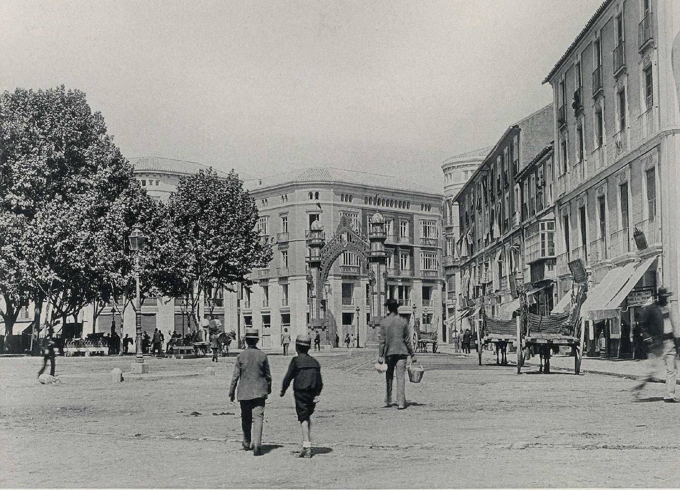 'Málaga, acera de La Alameda' (BN). Hauser y Menet (1891).