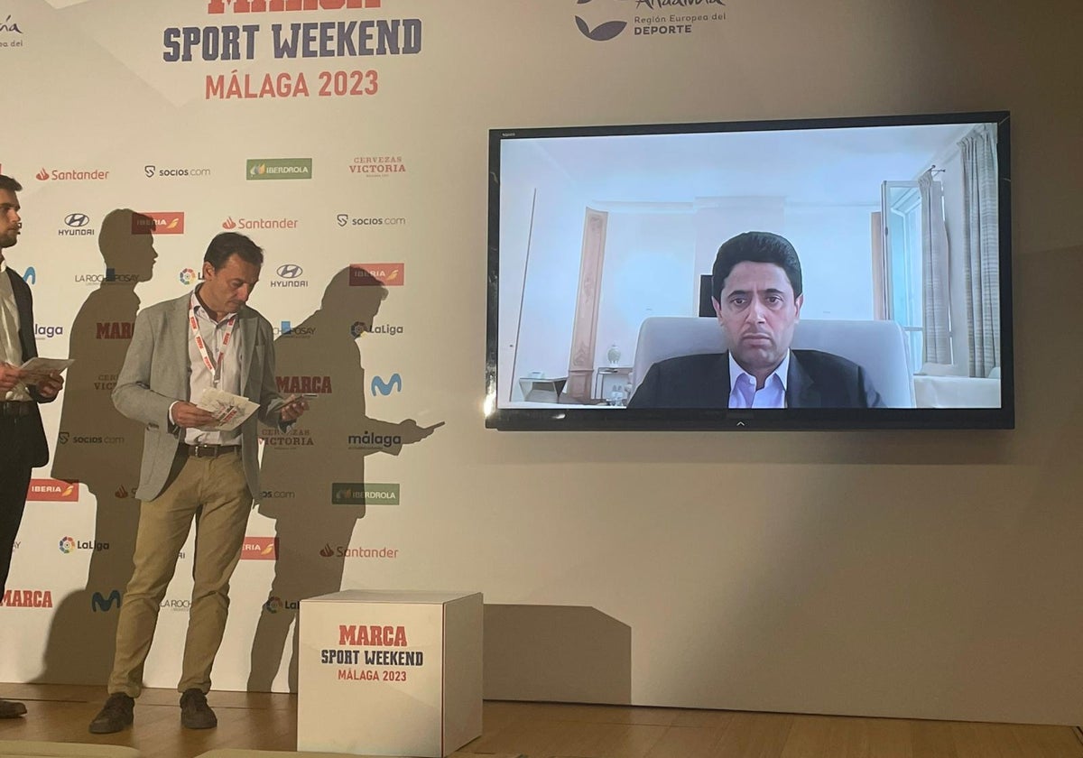 Al Khelaifi, presidente del PSG y dirigente de Qatar Sports Investments en un evento de 'Marca' en el Pompidou Málaga.