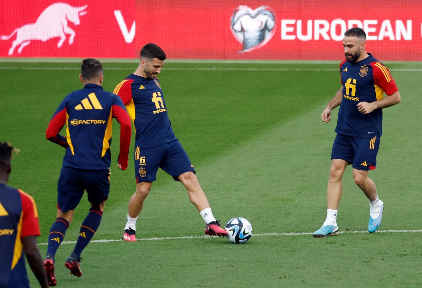 Entrenamiento de la selección española de fútbol en La Rosaleda