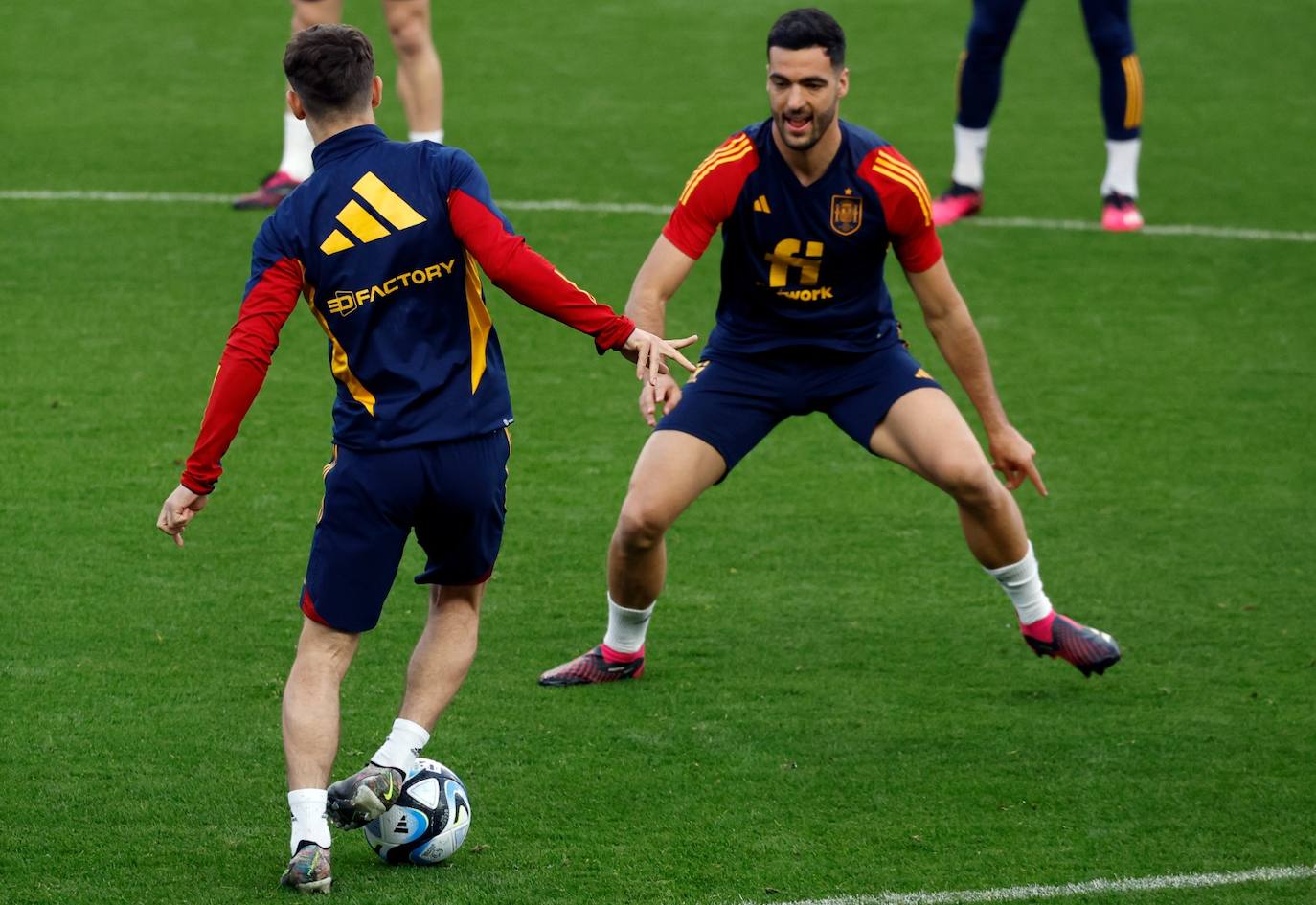 Entrenamiento de la selección española de fútbol en La Rosaleda