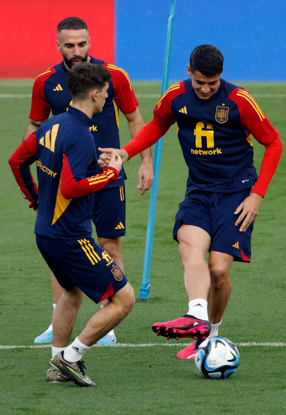 Entrenamiento de la selección española de fútbol en La Rosaleda