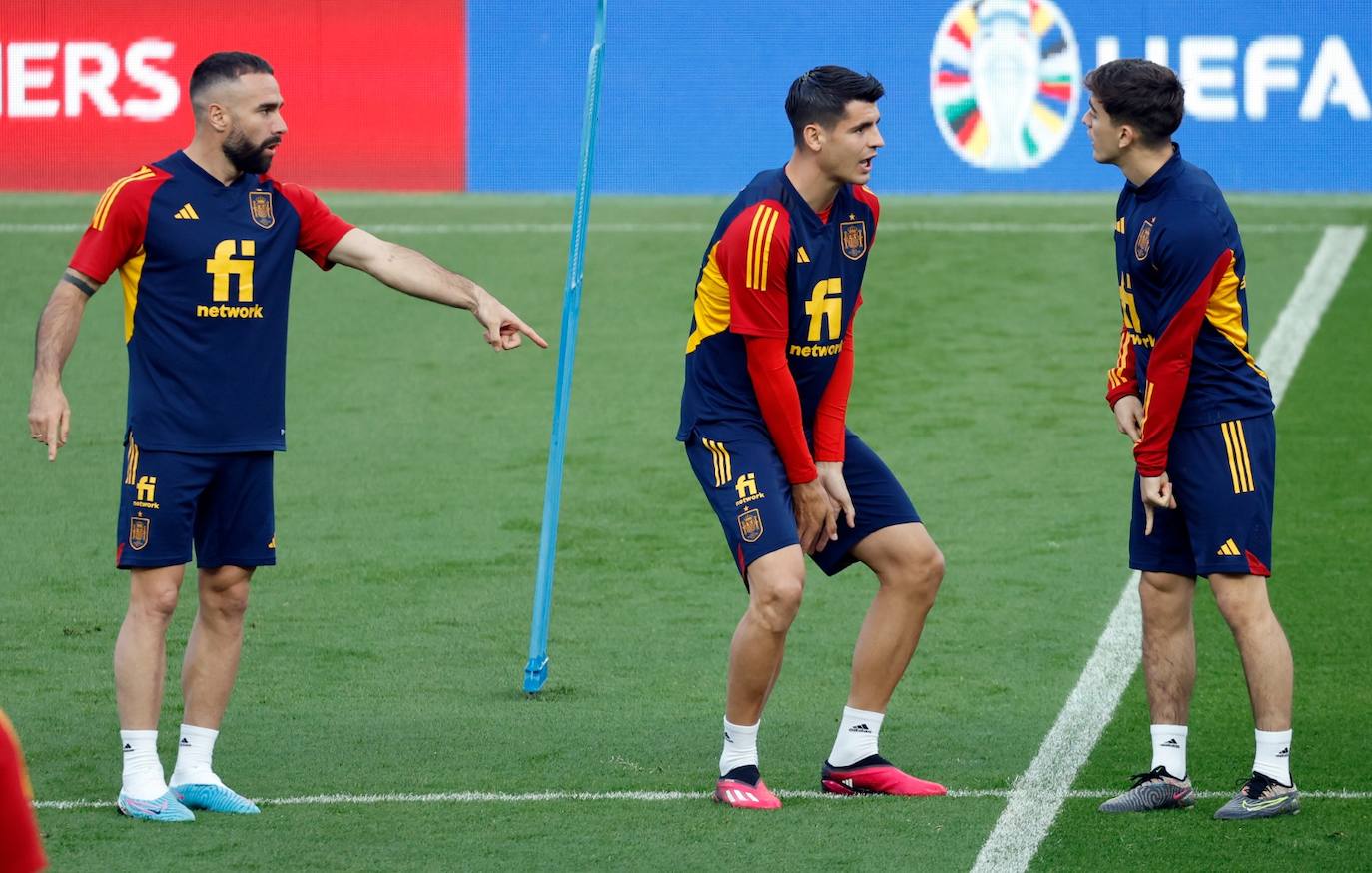 Entrenamiento de la selección española de fútbol en La Rosaleda