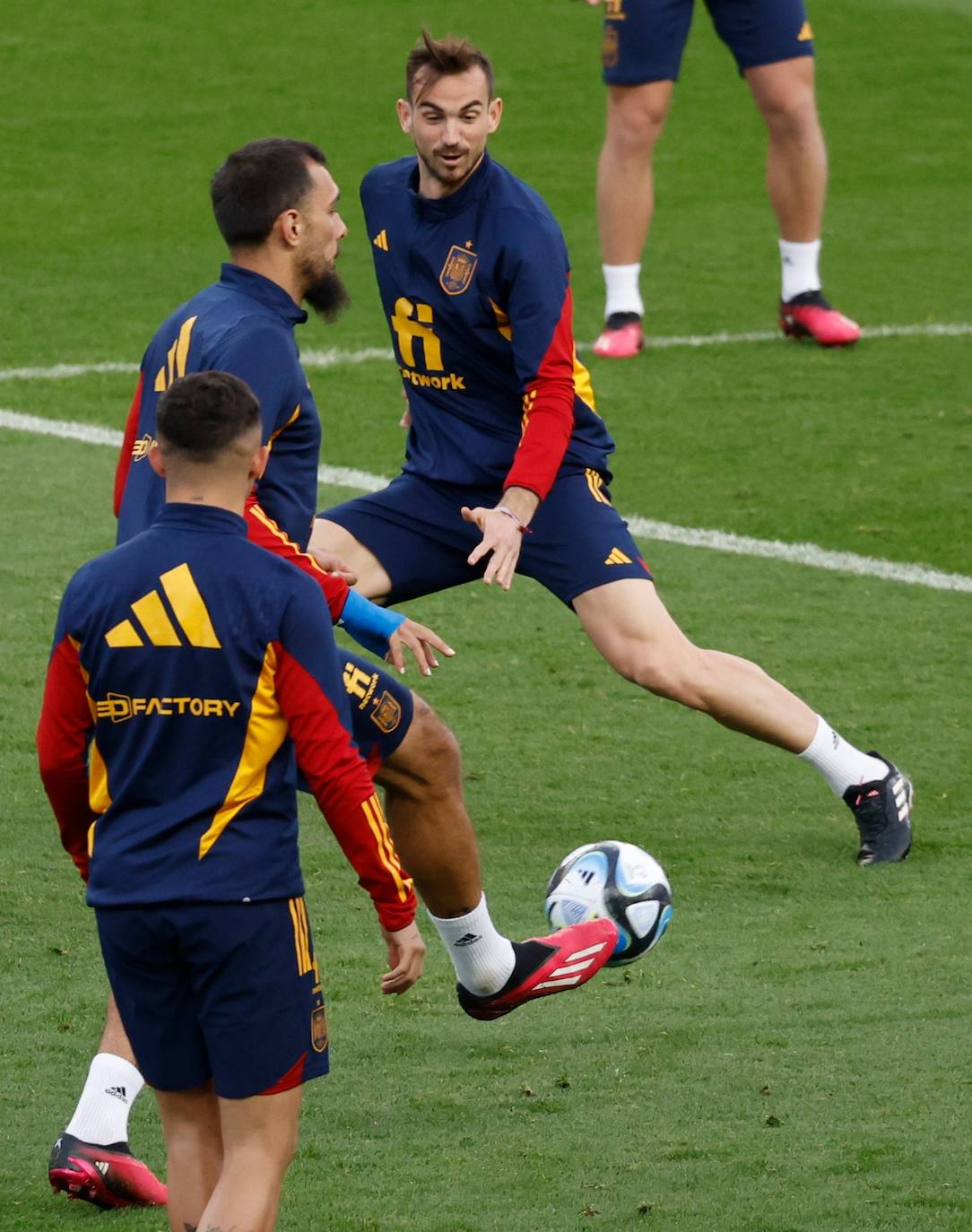 Entrenamiento de la selección española de fútbol en La Rosaleda