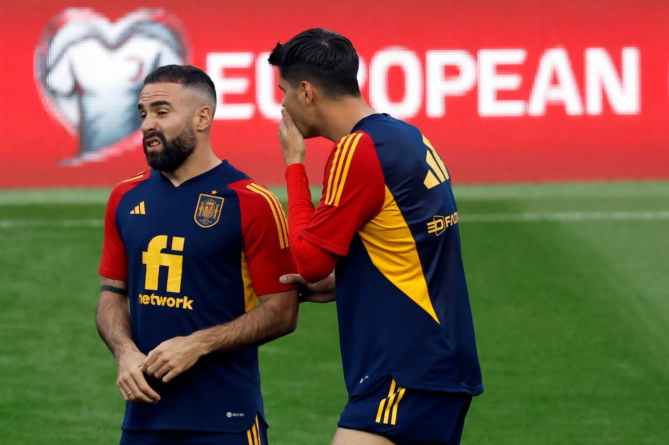 Entrenamiento de la selección española de fútbol en La Rosaleda