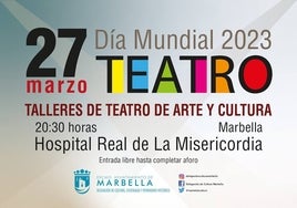 Marbella conmemorará el Día Mundial del Teatro con la lectura dramatizada del manifiesto.