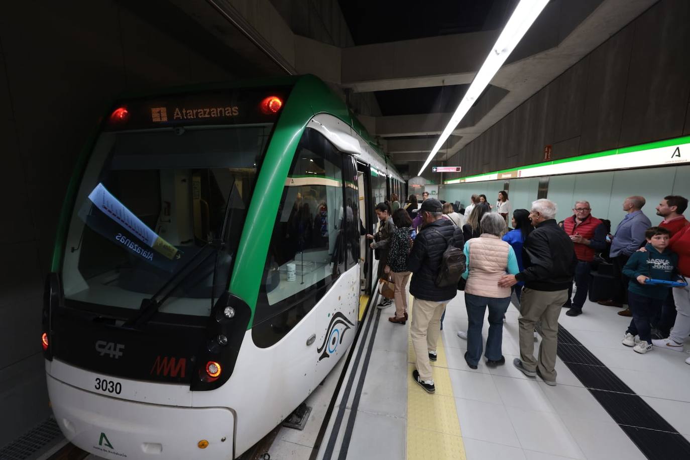 Inauguración de la llegada del Metro de Málaga al Centro