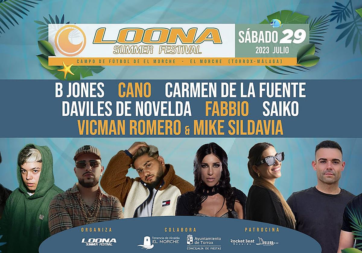 Cartel de artistas del 15º Loona Summer Festival.