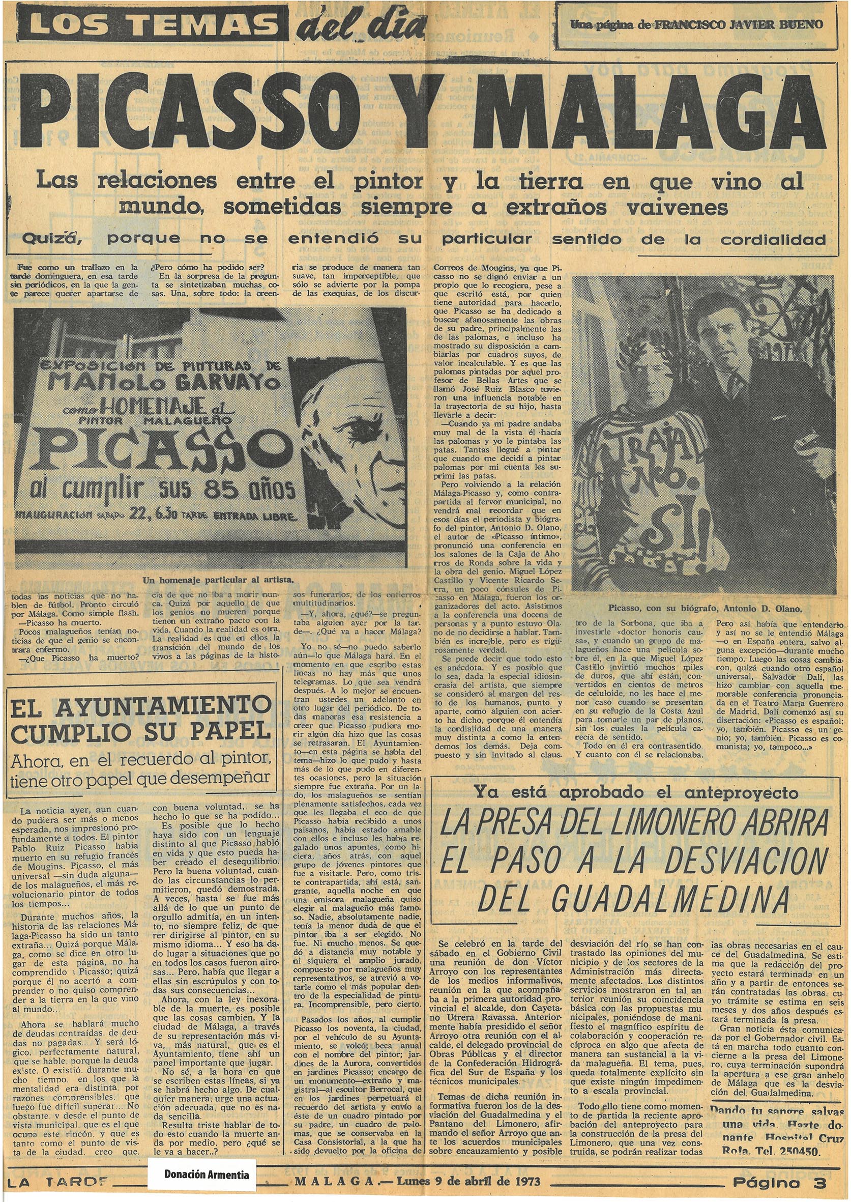 'La Tarde' analiza los «extraños vaivenes» en la relación entre Picasso y su ciudad natal: «Quizá, porque no se entendió su particular sentido de la cordialidad».