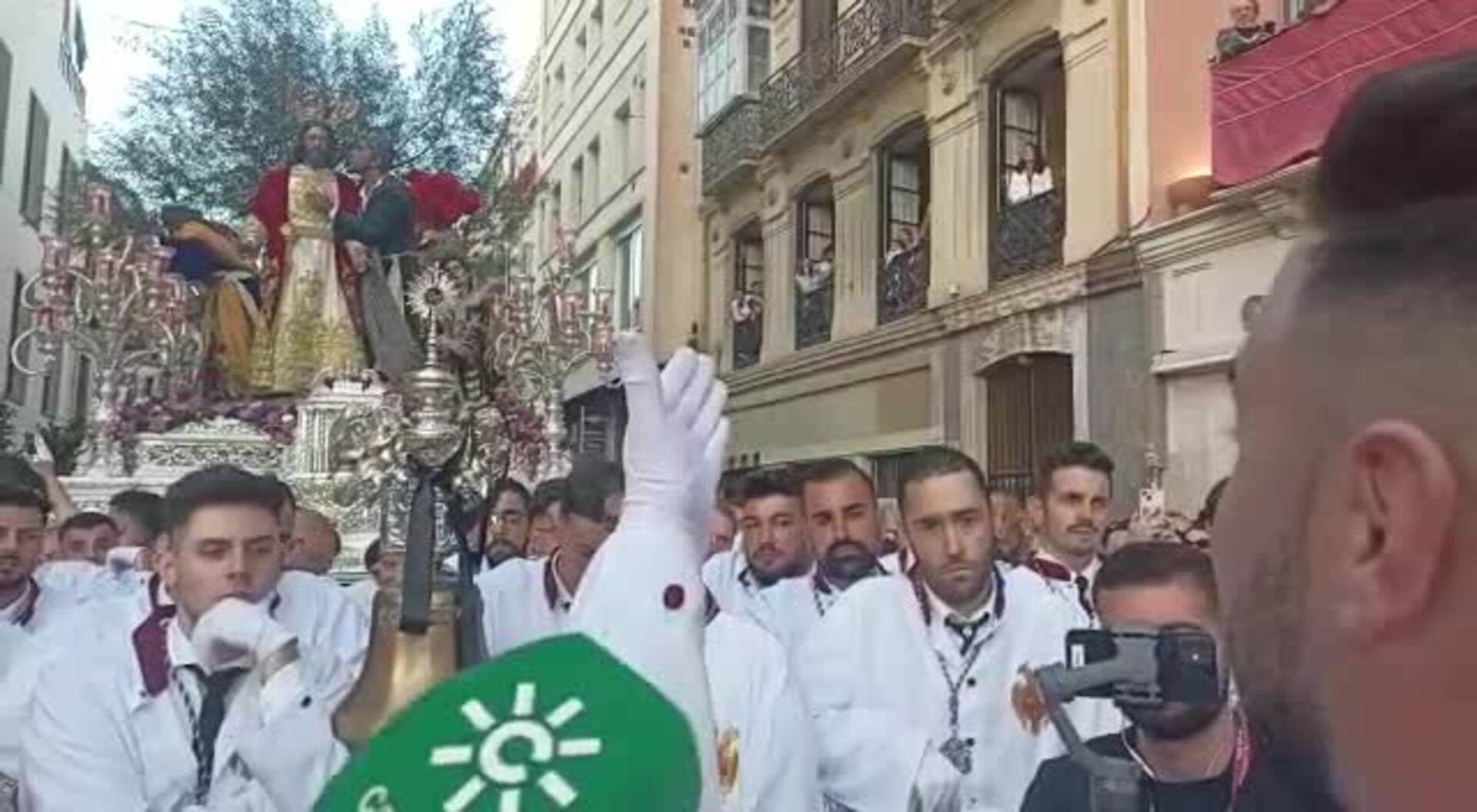 Semana Santa de Málaga 2023: Saeta a pie de trono en el Prendimiento