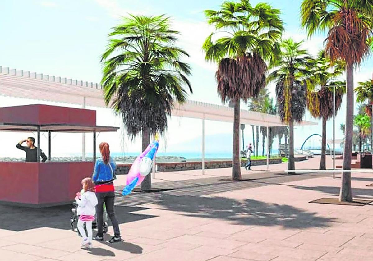 Recreación del proyecto del paseo marítimo de El Palo, presentado a principio de semana. sur