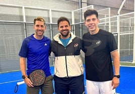 Ruiz y Tello, entrenando en Madrid junto a su 'coach', Rodri Ovide.