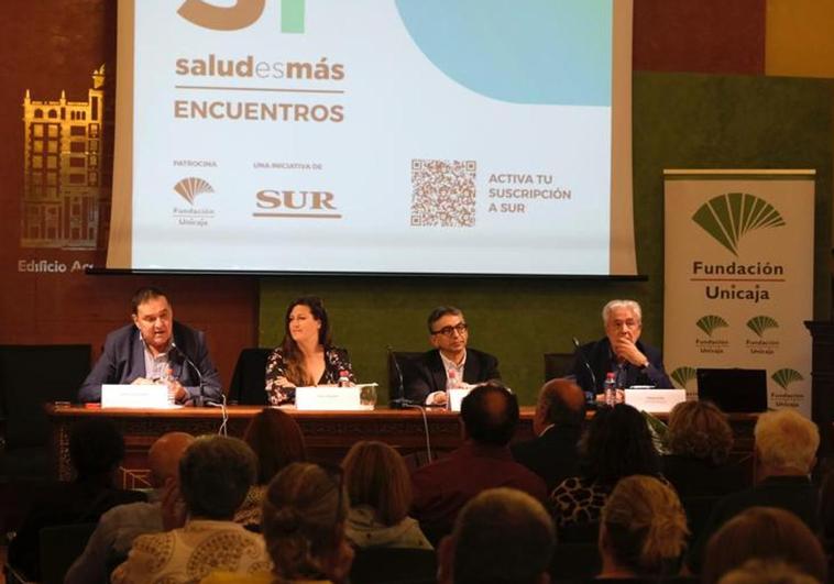 Pedro Luis Gómez, Ana Cabrera, José López Miranda y Emilio Alba, este viernes en la Fundación Unicaja