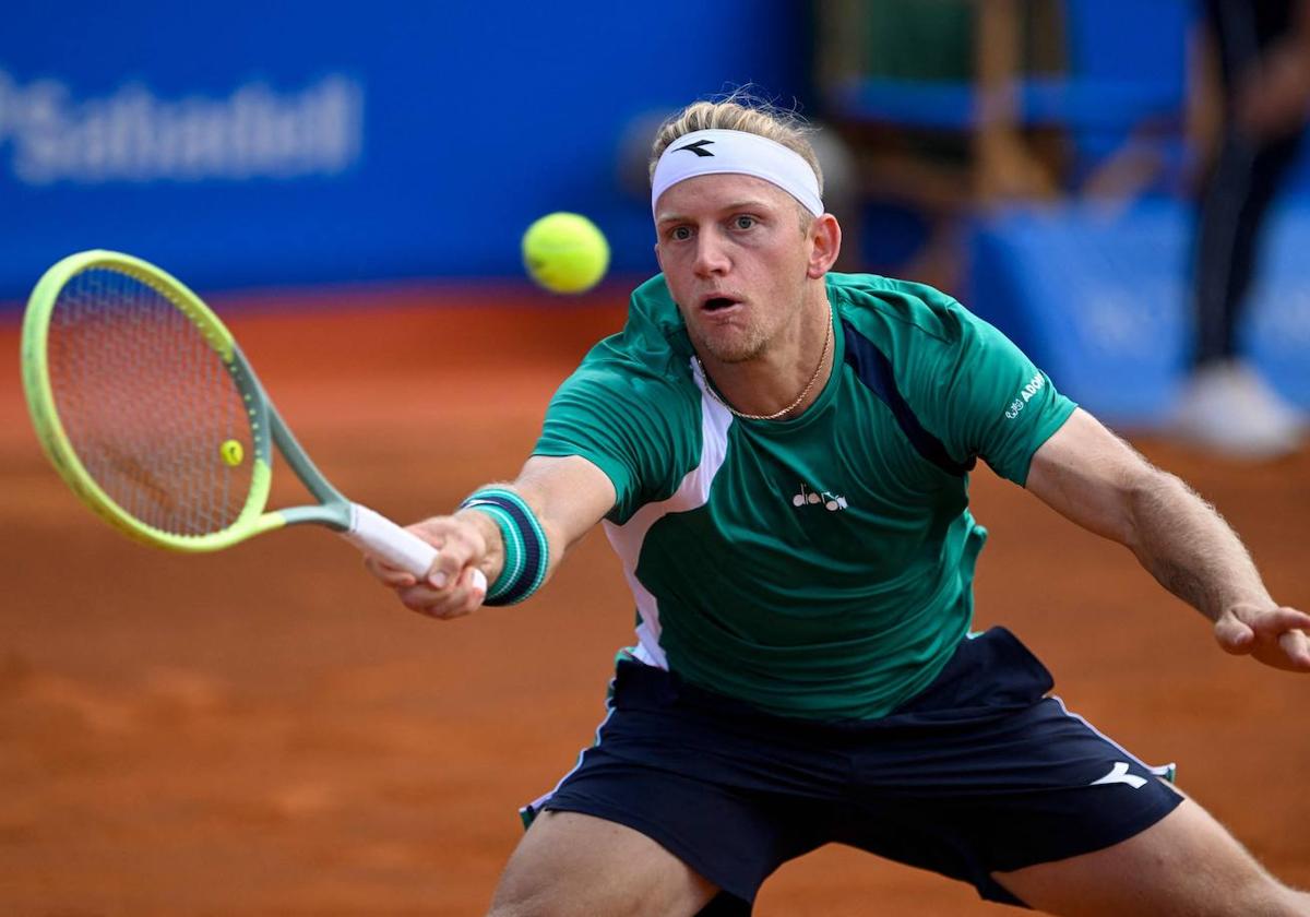 Davidovich, en su duelo ante Alcaraz en Barcelona.