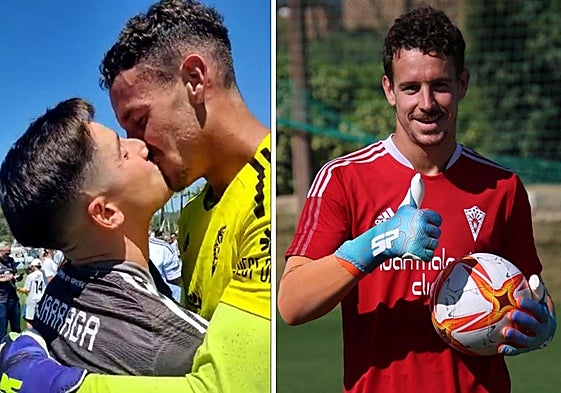 Foto de la celebración de Lejárraga con su pareja tras obtener el ascenso