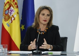 Teresa Ribera, ayer tras el Consejo de Gobierno.