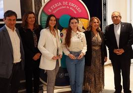 Distintas personalidades en la presentación de la octava edición de la Feria de Empleo de la Universidad de Málaga.