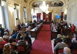 Vista del salón de plenos del Ayuntamiento de Málaga.