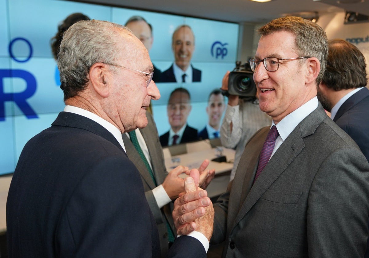 De la Torre y Feijóo, en una reciente reunión en Madrid de la junta directiva del PP nacional.