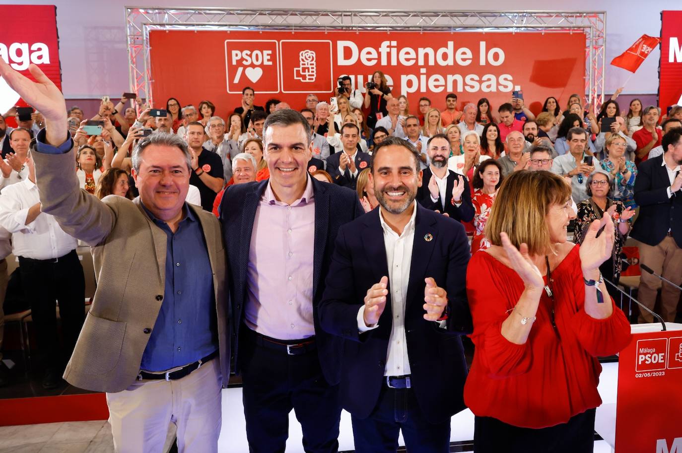 Pedro Sánchez arropa a Dani Pérez en Málaga