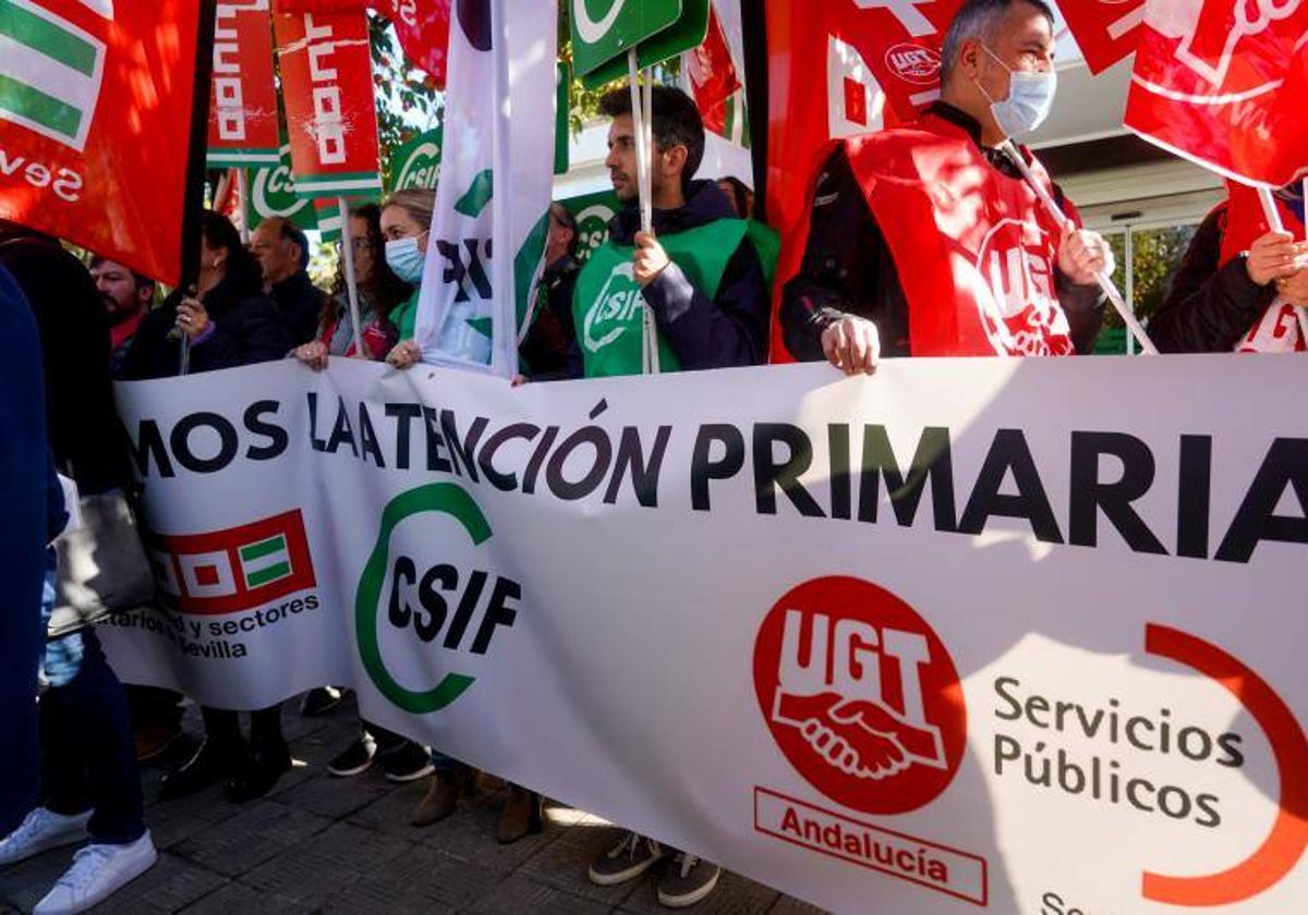 Una protesta anterior por la atención primaria.