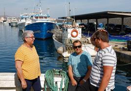 María Victoria Azuaga, Rafael Barrientos y Juan Jiménez, afectados del sector.