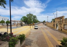 Trabajos en el recinto ferial de Alhaurín de la Torre.