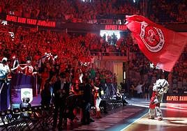 La afición del Hapoel, en el Martín Carpena.