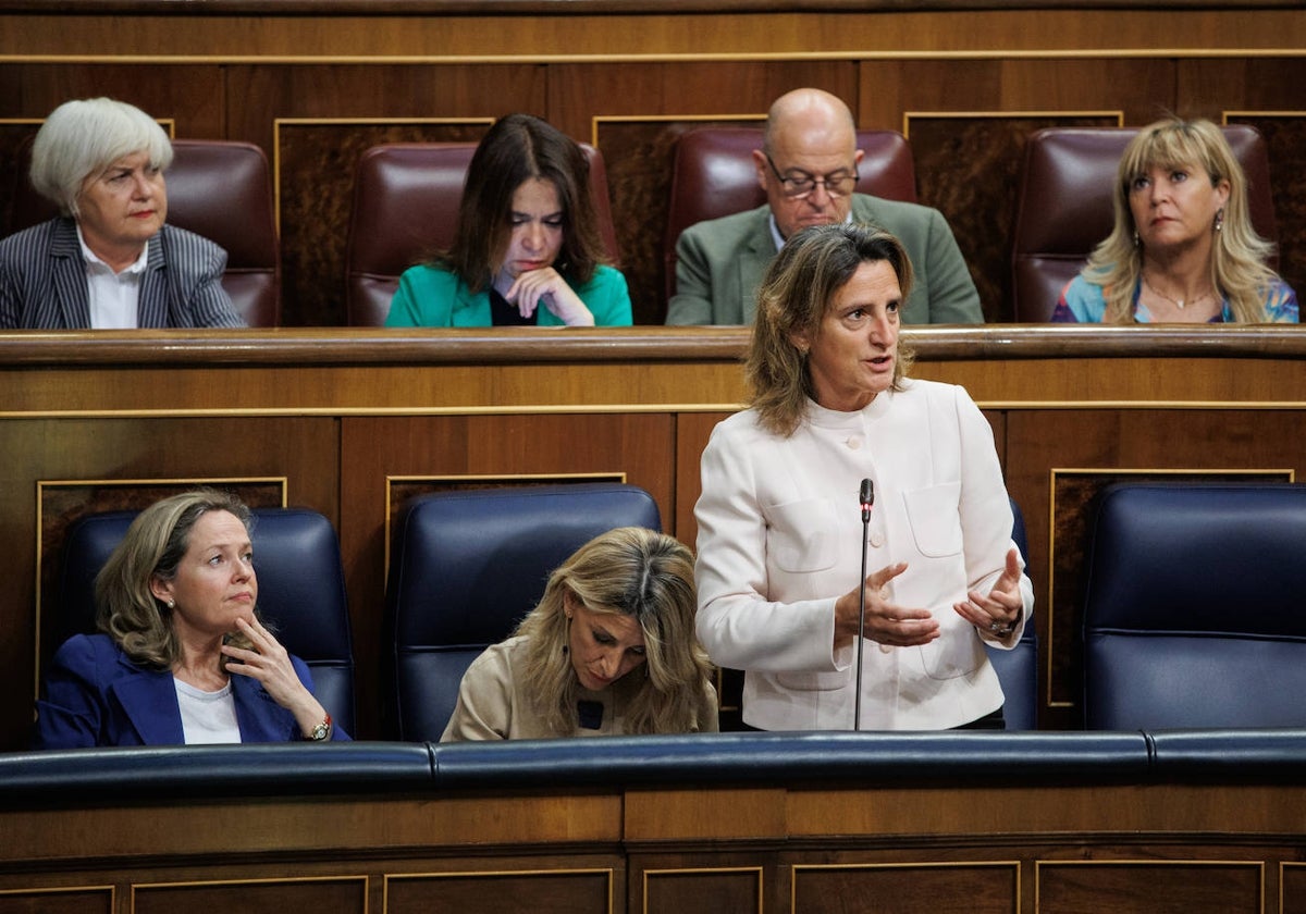 Teresa Ribera, este miércoles en el Congreso.