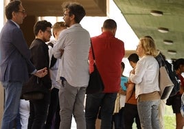 Estudiantes, en la Facultad de Filosofía y Letras.