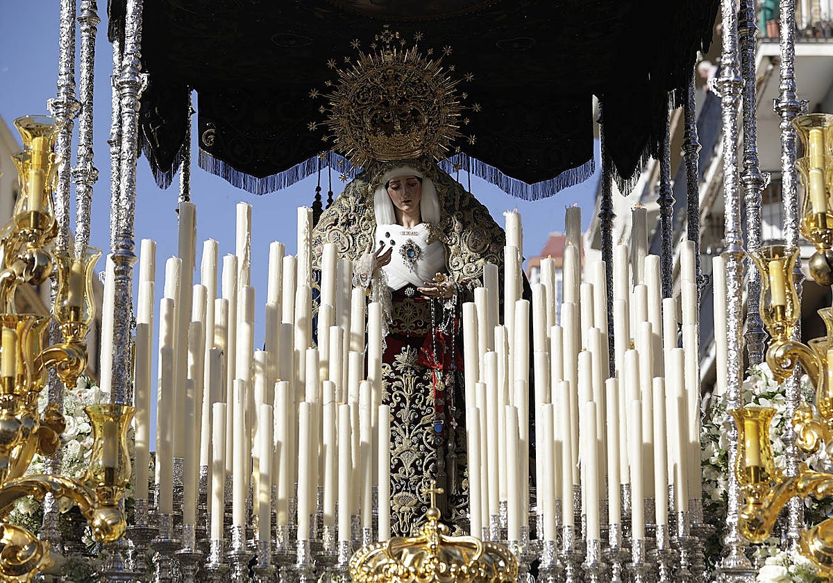 La Virgen del Amor, en su salida procesional del pasado Miércoles Santo.