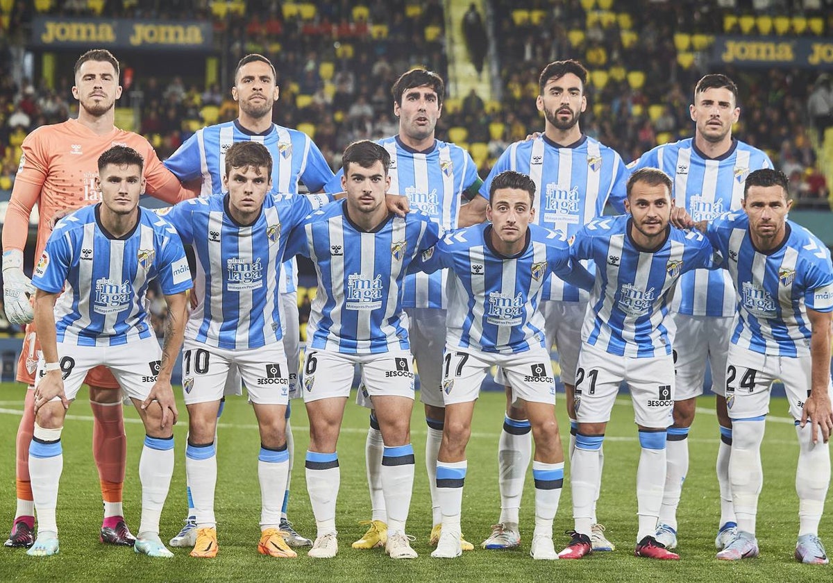 Formación del Málaga en el partido contra el Villarreal.