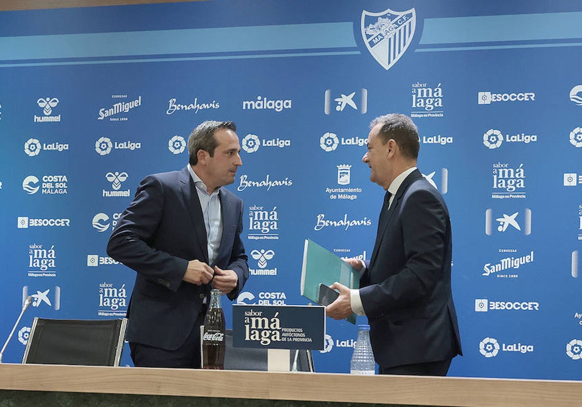 Kike Pérez Y José María Muñoz, en la rueda de prensa ofrecida recientemente.