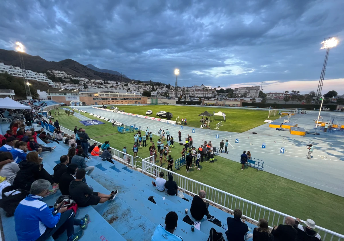 Imagen del estadio nerjeño en la última edición del Desafío Meeting, el pasado 18 de mayo.