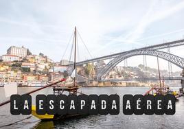 Vista de Oporto y de uno de los seis puentes que cruzan el Duero.