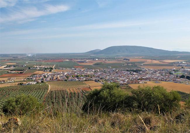 Vista panorámica de Humilladero desde el camino