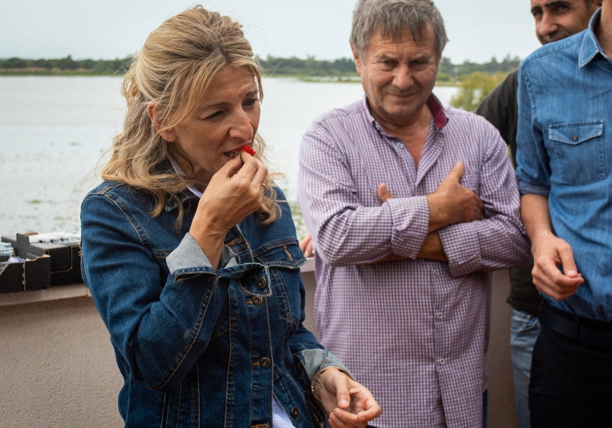 Yolanda Díaz, el pasado miércoles en Huelva.