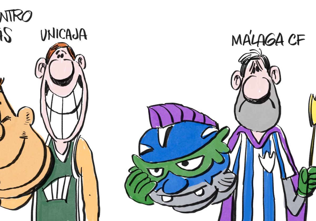 Las viñetas de Pachi sobre el Málaga y el Unicaja