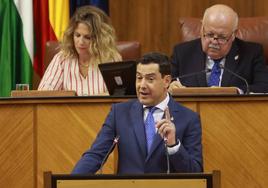 Juanma Moreno, durante su intervención.